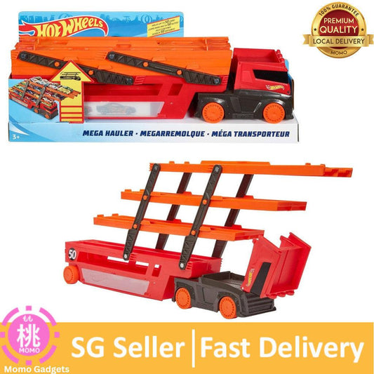Hot Wheels Toy Car Track Set, Mega Hauler with 6 Expandable Levels, Storage for Up to 50 1:64 Scale Vehicles