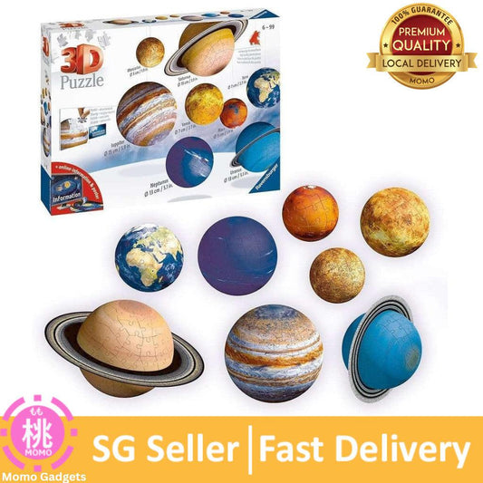 Ravensburger Solar System 540 Piece - 9 Planet 3D Jigsaw Puzzle Set for Kids & Adults | Easy Click Technology