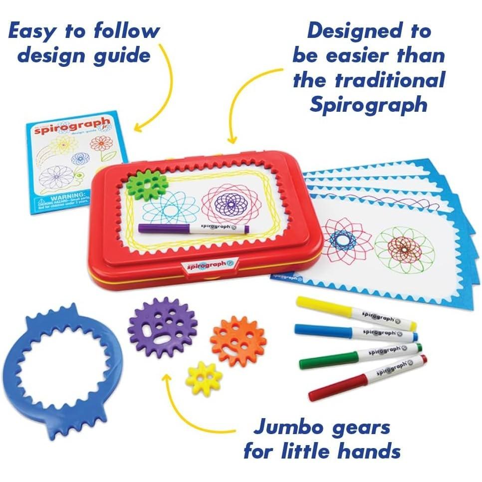 Spirograph Jr. — Jumbo Sized Gears Classic Retro Toy For Spiral Drawing Art Design Toy Kit