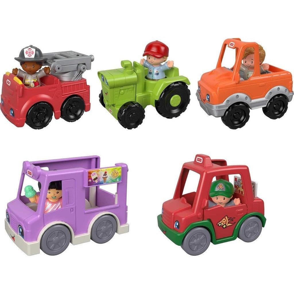 Fisher-Price Little People Toddler Toys Around the Neighborhood Vehicle Set, 5 Cars & 5 Figures