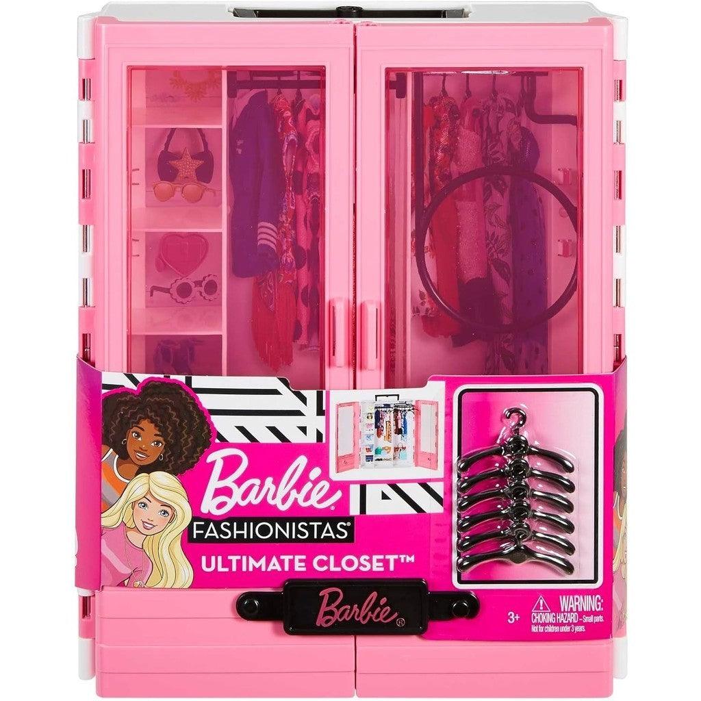 Barbie Fashionistas Ultimate Closet, Pink with Fold-Out Rack & Carrying Handle, Portable Storage for Barbie Doll Clothes