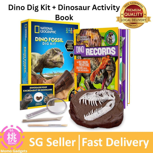 National Geographic Dino Fossil Dig Kit & Dinosaur Book for Kids