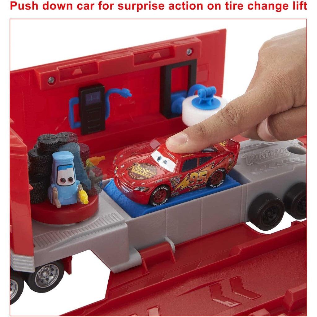 Mattel Disney and Pixar Cars Transforming Mack Playset, 2-in-1 Toy Truck & Tune-Up Station with Launcher, Lift & More