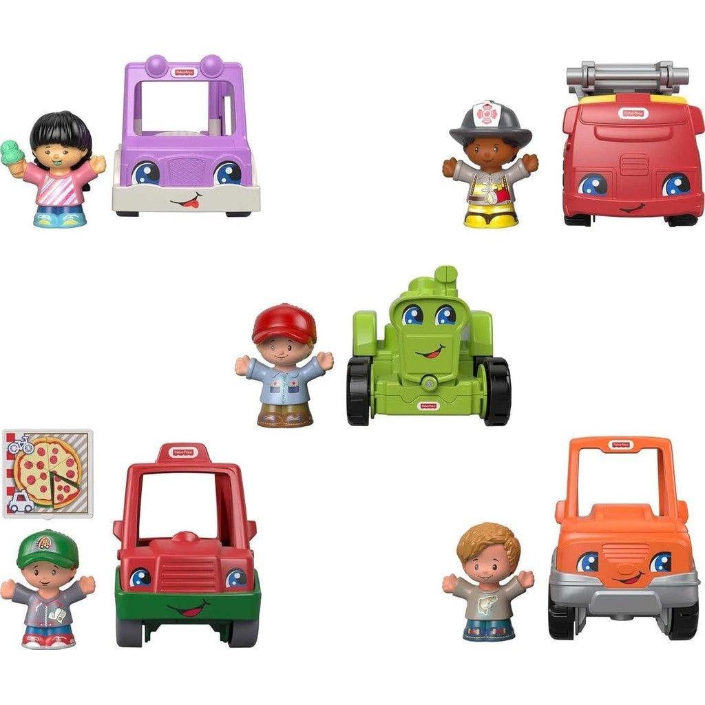 Fisher-Price Little People Toddler Toys Around the Neighborhood Vehicle Set, 5 Cars & 5 Figures