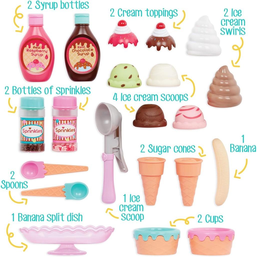 Battat- Play Circle- Toy Food–Ice Cream Set – Kitchen Accessories For Kids- Pretend Play- Sweet Treats Ice Cream Parlour