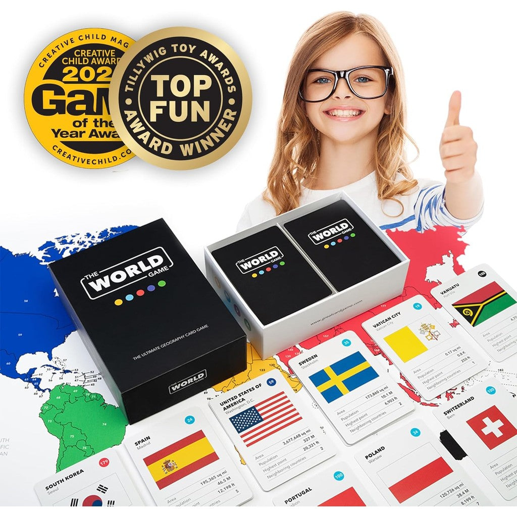The World Game - Geography Card Game - Educational Games for Kids, Family and Adults
