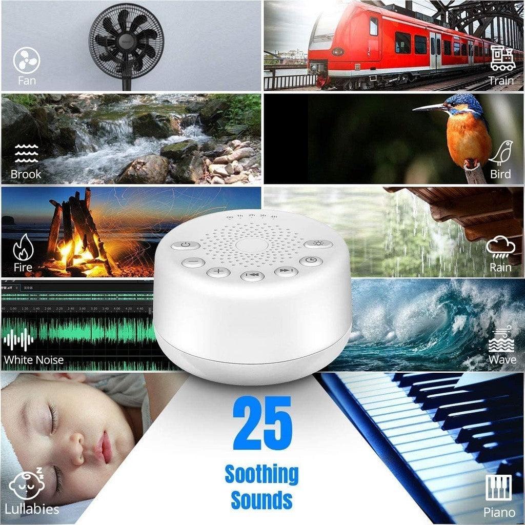 Sound Machine Easysleep Noise Machine with 25 Soothing Sounds and Night Lights with Memory Function 32 Levels of Volume