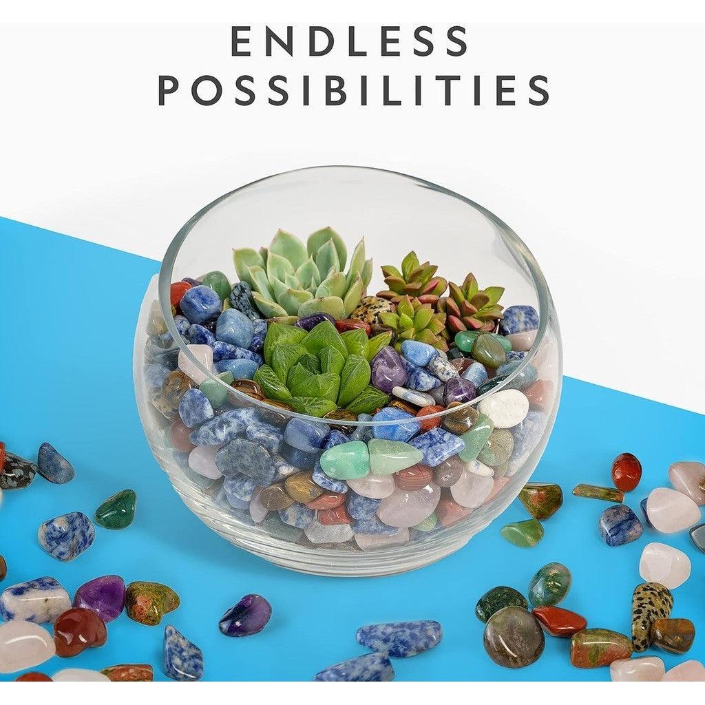 National Geographic Premium Polished Stones-2 Pounds of 3/4-Inch Tumbled Stones and Crystals Bulk,4500+ Carats