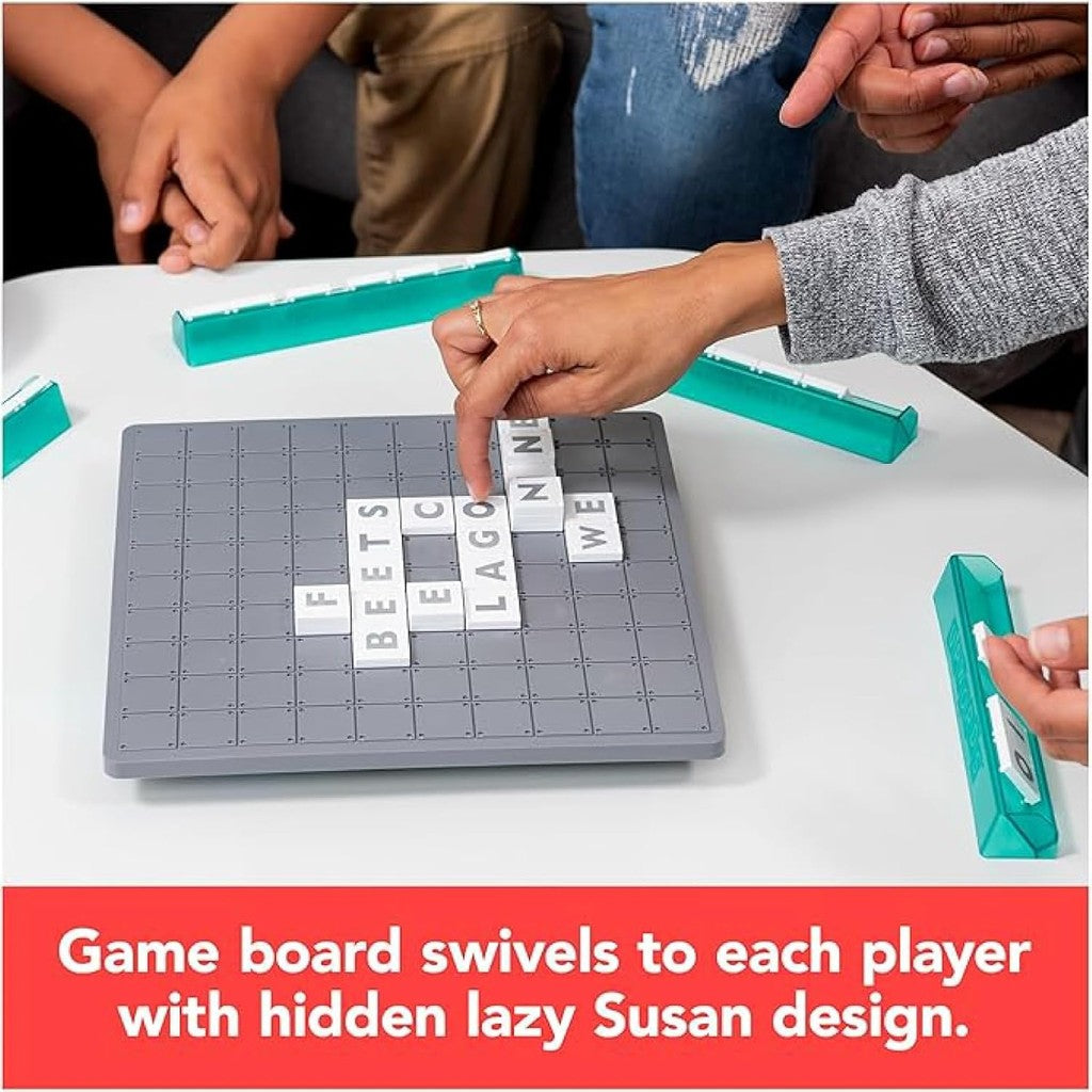 Spin Master Games, Upwords, Classic Word Game with Stackable Letter Tiles, Family Board Game