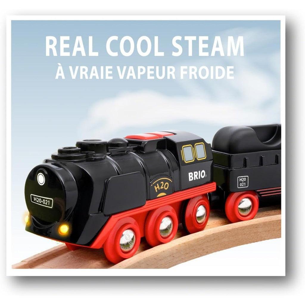 BRIO World 33884 Battery-Operated Steaming Train - Interactive Toy Train with Light & Steam Effects