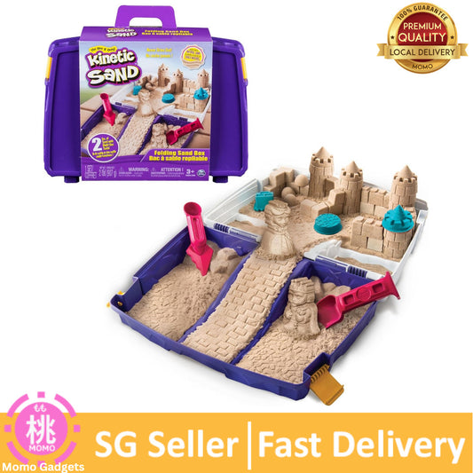 Kinetic Sand, Folding Sand Box with 2lbs Play Sand, 7 Molds & Tools, Sensory Toys for Kids Ages 3 and Up