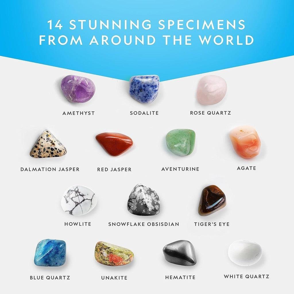 National Geographic Premium Polished Stones-2 Pounds of 3/4-Inch Tumbled Stones and Crystals Bulk,4500+ Carats