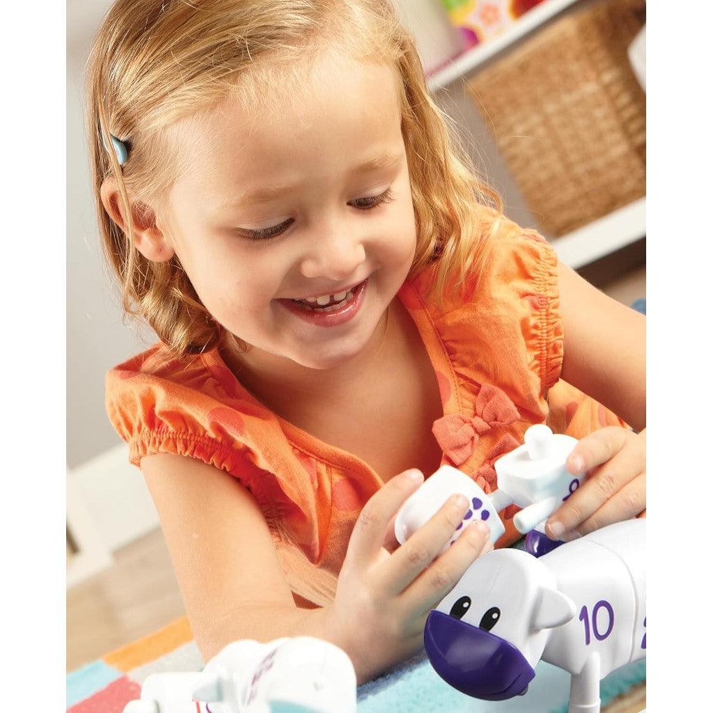 Learning Resources Snap-n-Learn Counting Cows Toy Set,Develops Color Recognition, Counting & Sorting Set, Farm Animals