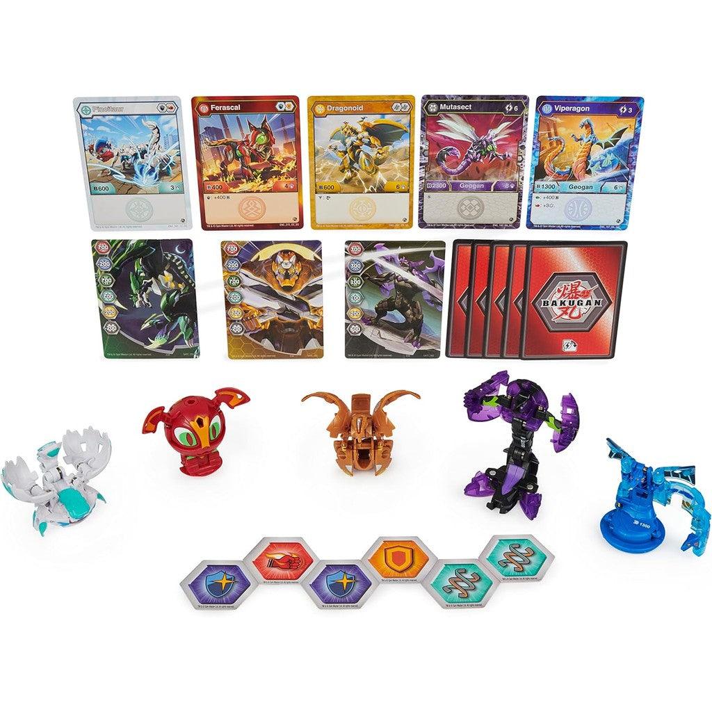 Bakugan Geogan Brawler 5-Pack,Exclusive Mutasect and Viperagon Geogan and 3 Collectible Action Figures,Kids Toys for Boy