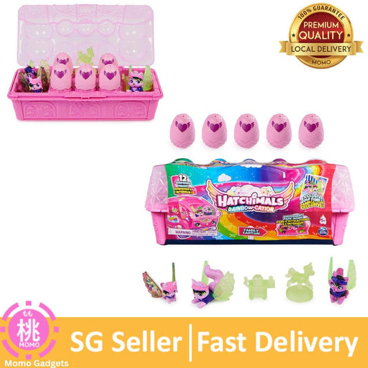 Hatchimals CollEGGtibles, Rainbow-cation Wolf Family Carton with Surprise Playset
