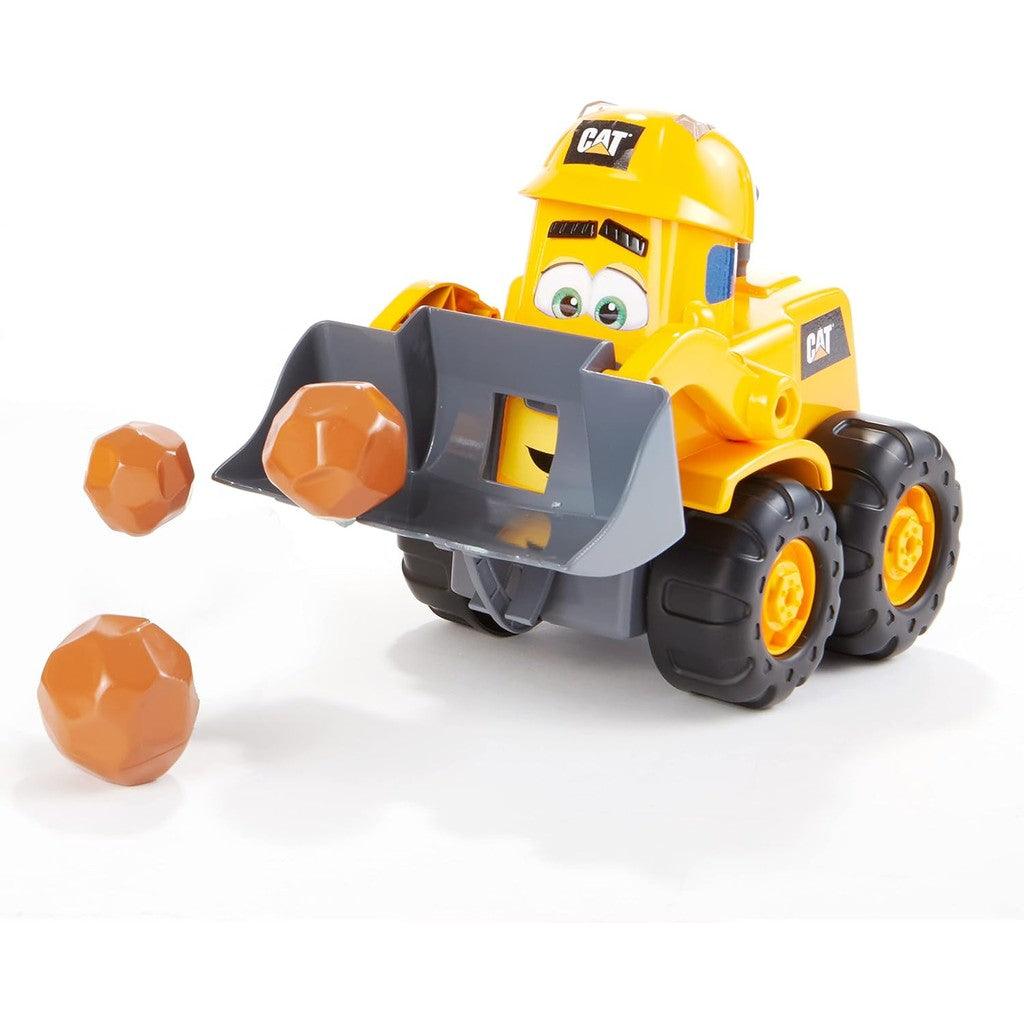 CAT Construction Toys, Front Loader Toy - Interactive Forward & Back Motion, Lights & Sounds, Animated Face