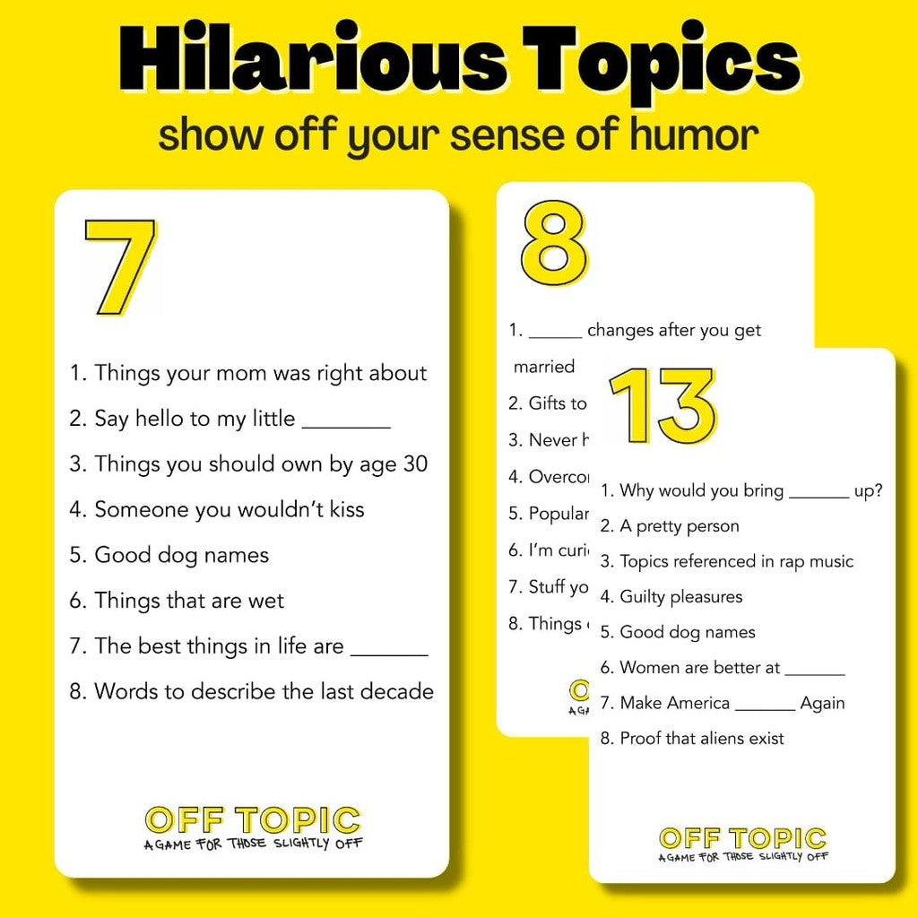 OFF TOPIC Party Game for Adults - Fun Adult Board Games for Groups of 2-8 Players