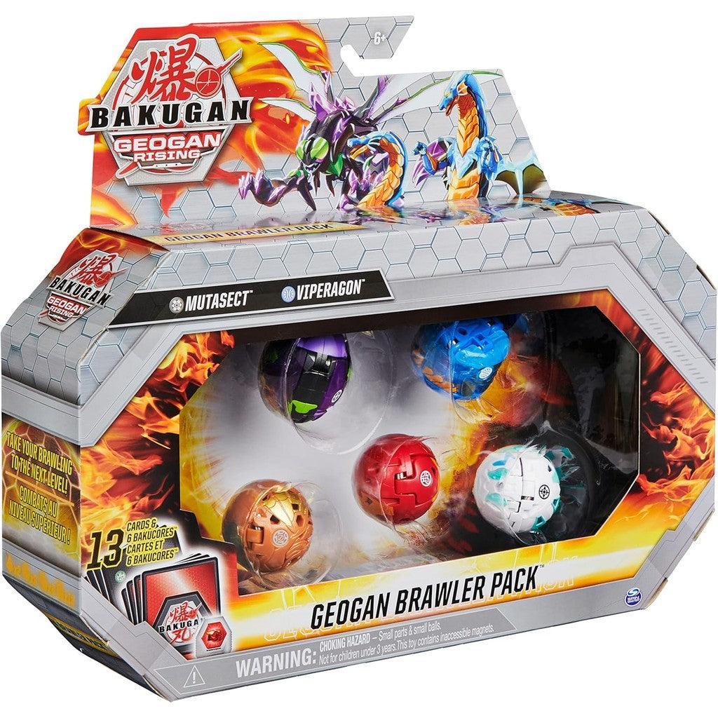 Bakugan Geogan Brawler 5-Pack,Exclusive Mutasect and Viperagon Geogan and 3 Collectible Action Figures,Kids Toys for Boy