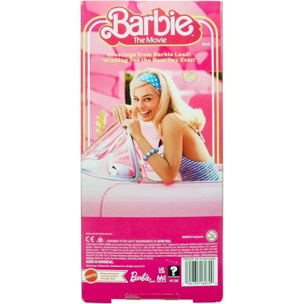 Barbie The Movie Doll, Margot Robbie as, Collectible Doll Wearing Pink & White Gingham Dress with Daisy Chain Necklace