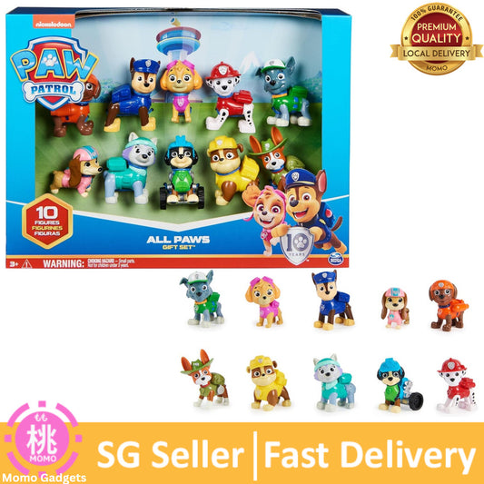 Paw Patrol, 10th Anniversary, All Paws On Deck Toy Figures Gift Pack with 10 Collectible Action Figures
