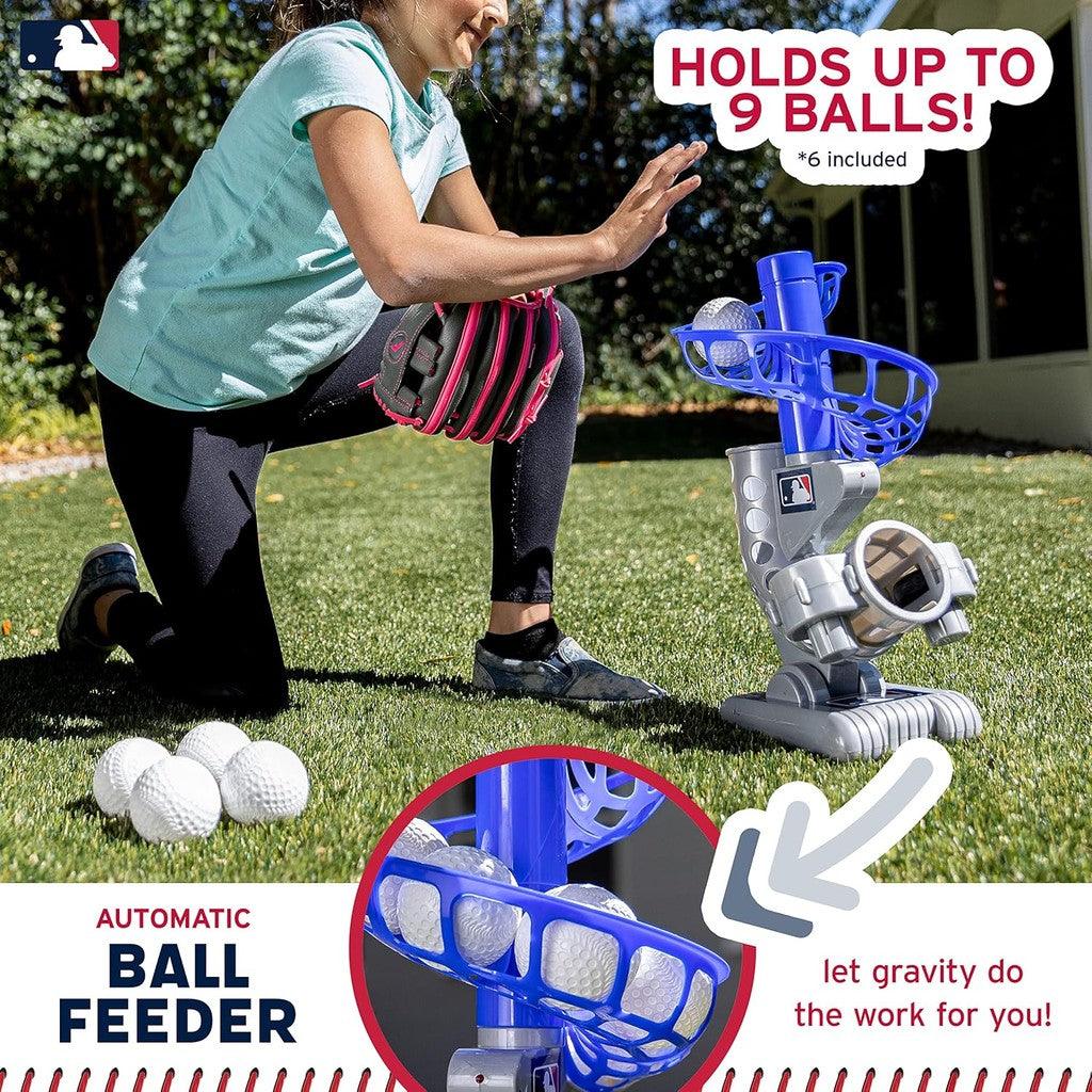 Franklin Sports MLB Kids Electronic Baseball Pitching Machine-Automatic Youth Pitching Machine with 6 Plastic Baseballs