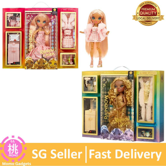 Rainbow High Rainbow Vision Rainbow Divas- Meline Luxe (Gold Yellow)/Divas- Sabrina St. Cloud (Rose-Quartz Pink)