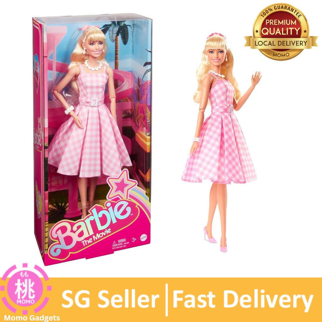 Barbie The Movie Doll, Margot Robbie as, Collectible Doll Wearing Pink & White Gingham Dress with Daisy Chain Necklace