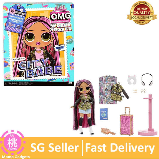 L.O.L. Surprise!OMG World Travel Fashion Doll with 15 Surprises Including Outfit,Travel Accessories and Reusable Playset