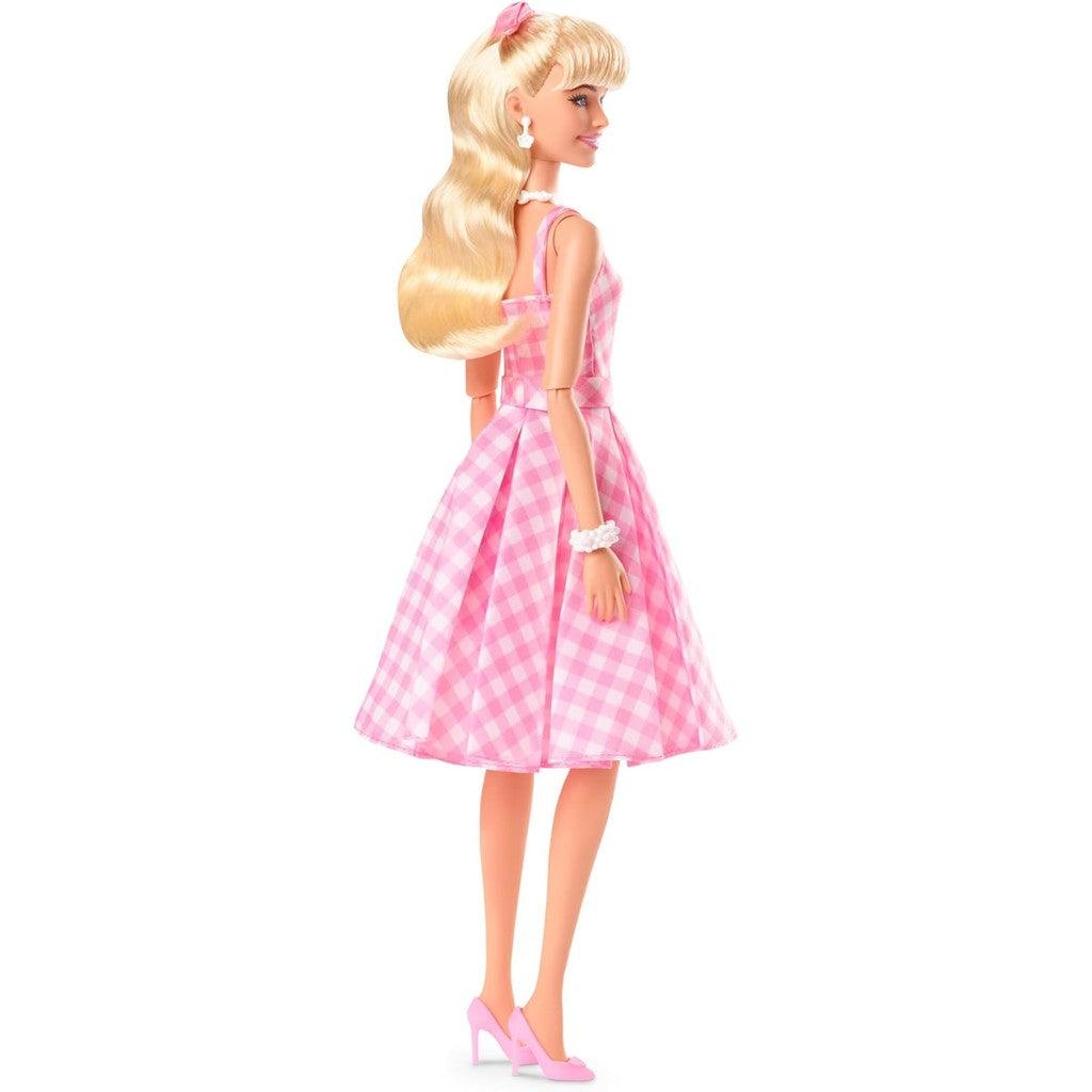 Barbie The Movie Doll, Margot Robbie as, Collectible Doll Wearing Pink & White Gingham Dress with Daisy Chain Necklace