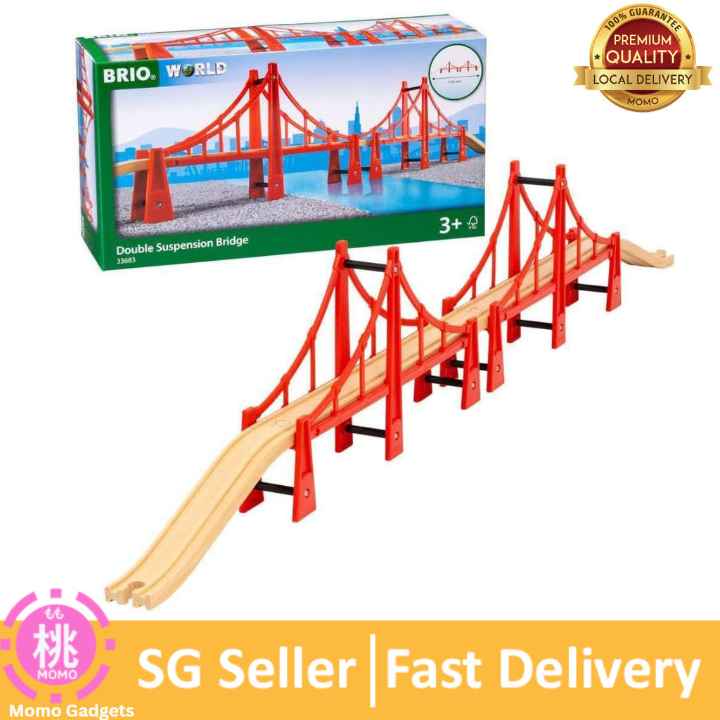 BRIO World - 33683 Double Suspension Bridge | Toy Train Set Accessory for Kids & Toddlers Age 3 and Up