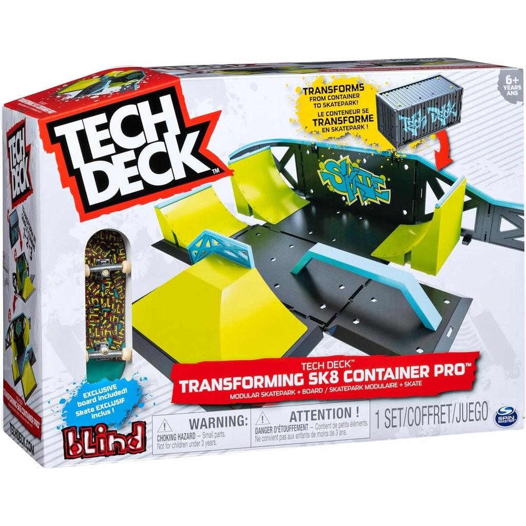 Tech Deck, Transforming SK8 Container Pro Modular Skatepark with Exclusive Fingerboard, Kids Toy for Ages 6 and Up