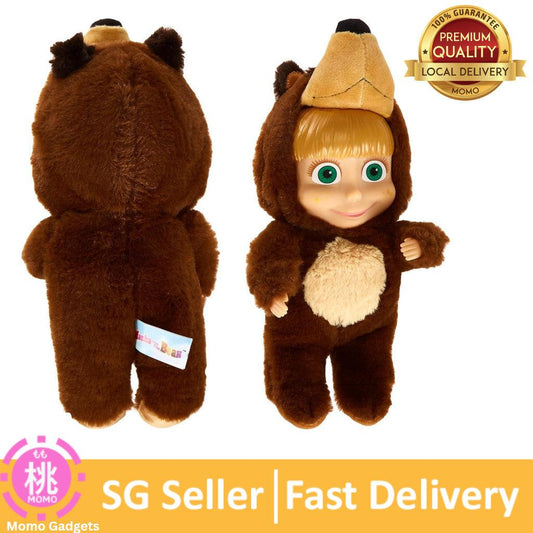 Masha and the Bear 2 in 1 Plush Doll in Bear Costume Toys for Kids, Ages 3+, 9.8 inches