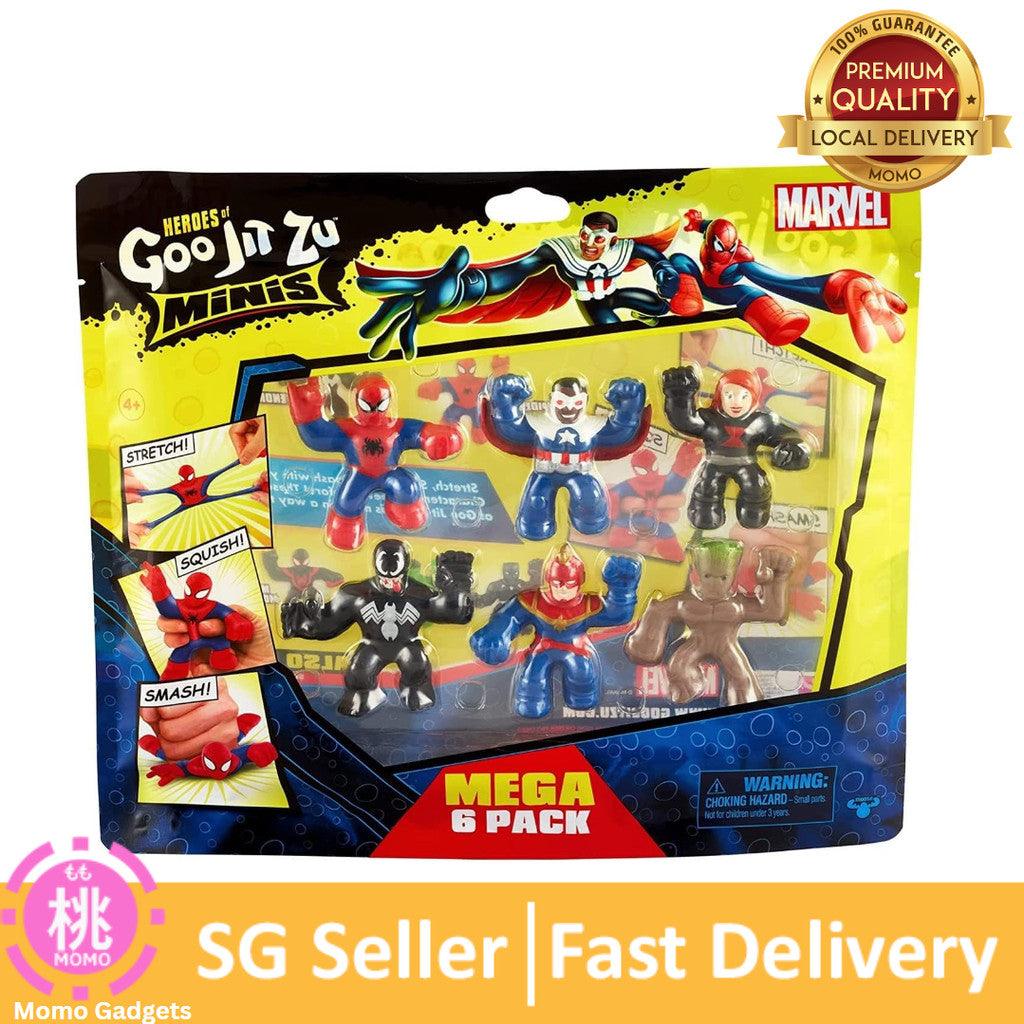 Heroes of Goo Jit Zu Marvel Minis - Mega 6 Pack. 6 Squishy, Stretchy, Gooey Mini Marvel Heroes 2.5" Tall