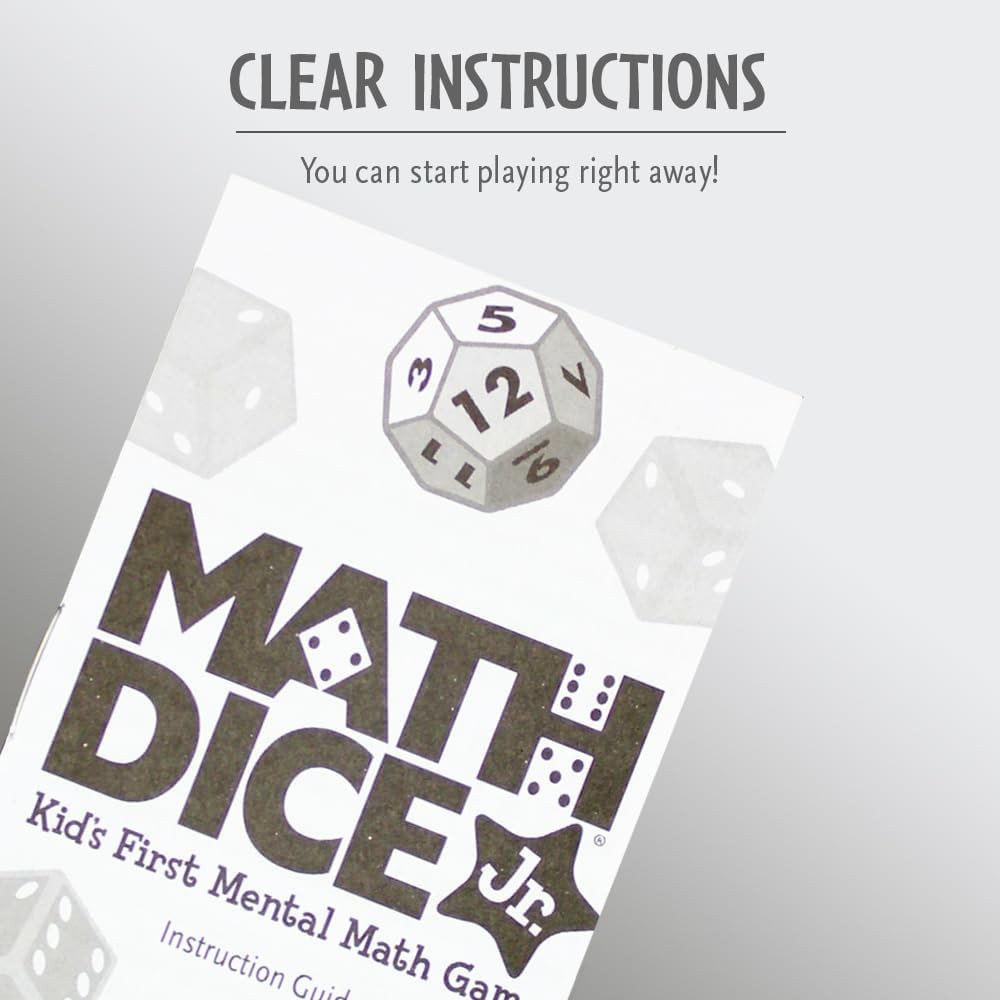 ThinkFun Math Dice Junior Game - Engaging Math Skills Builder | Perfect for Kids Aged 6+ | Aids in Mental Agility