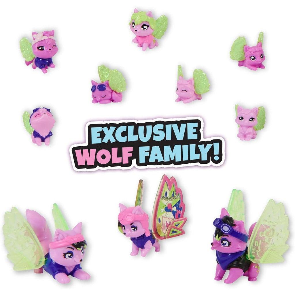 Hatchimals CollEGGtibles, Rainbow-cation Wolf Family Carton with Surprise Playset