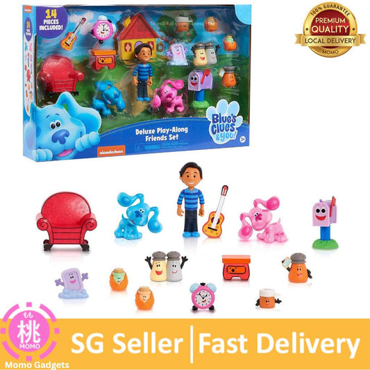 Just Play Blue's Clues & You! Deluxe Play-Along Friends Set, 14-Piece Figure Set, Kids Toys for Ages 3 Up