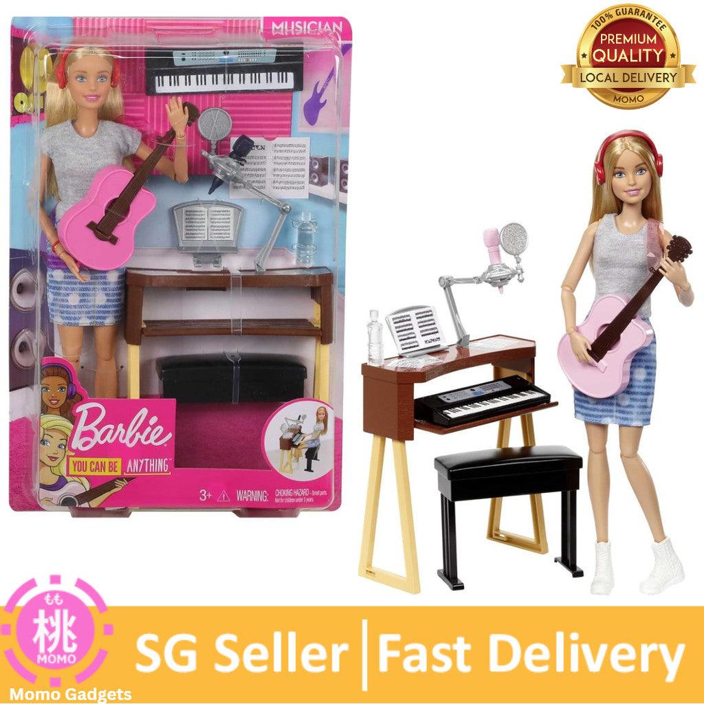 Barbie Musician Doll & Accessories, Music-Themed Playset with Guitar, Keyboard, 2 Mics & More, Blonde Doll