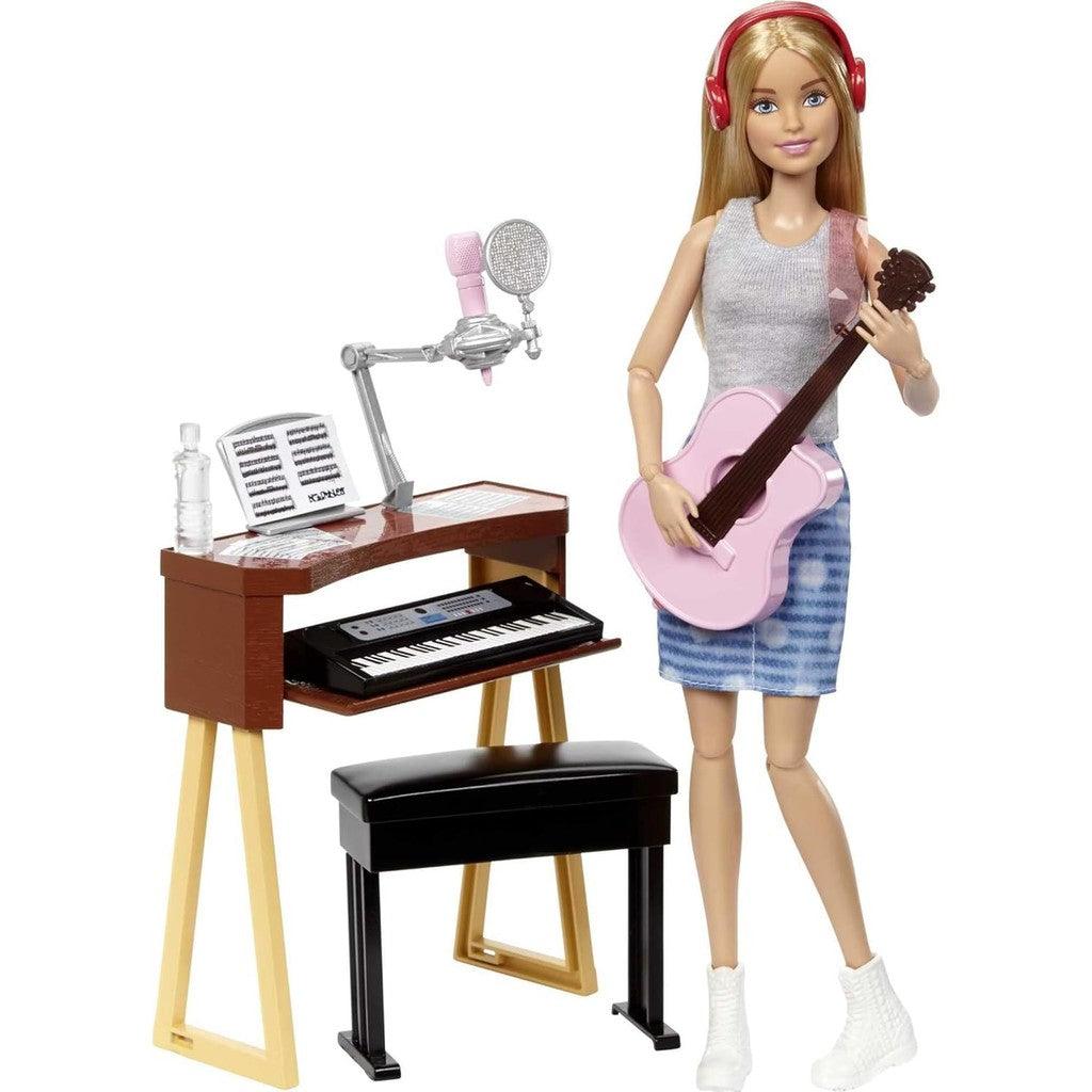 Barbie Musician Doll & Accessories, Music-Themed Playset with Guitar, Keyboard, 2 Mics & More, Blonde Doll