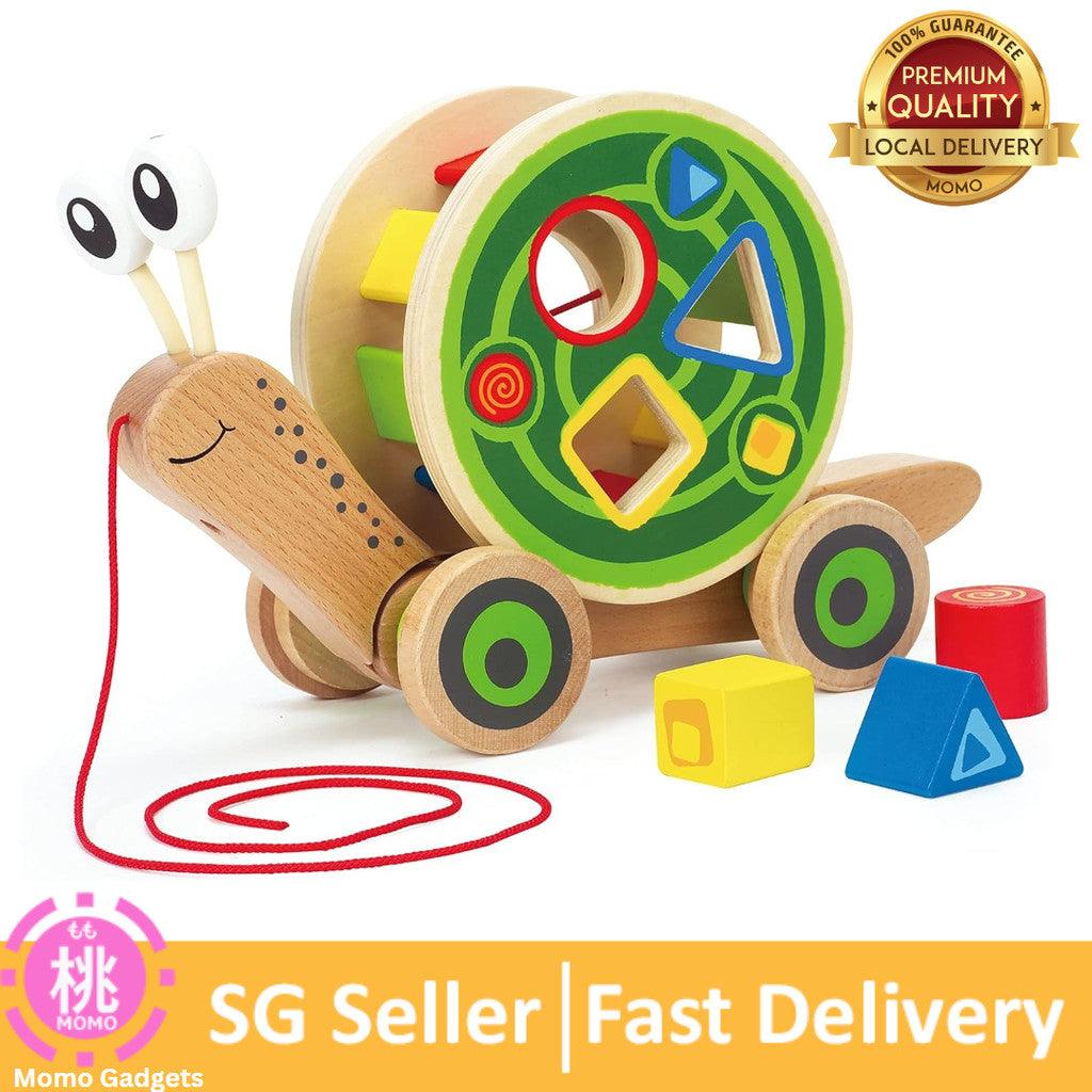 Award Winning Hape Walk-A-Long Snail Toddler Wooden Pull Toy