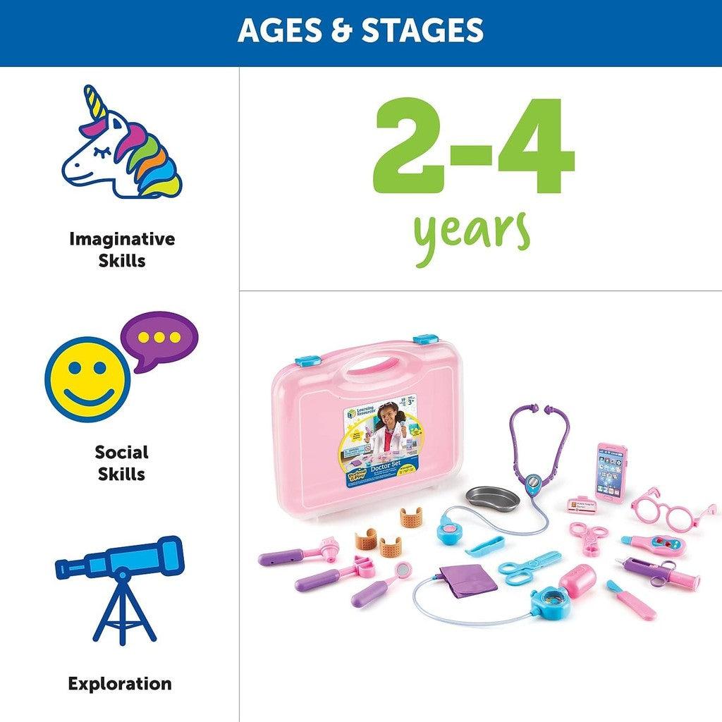 Learning Resources Pretend and Play Doctor Kit - 19 Piece Set, Ages 3+ Doctor Kit for Kids