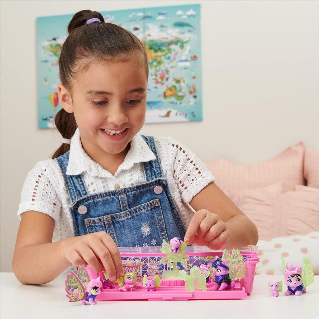 Hatchimals CollEGGtibles, Rainbow-cation Wolf Family Carton with Surprise Playset