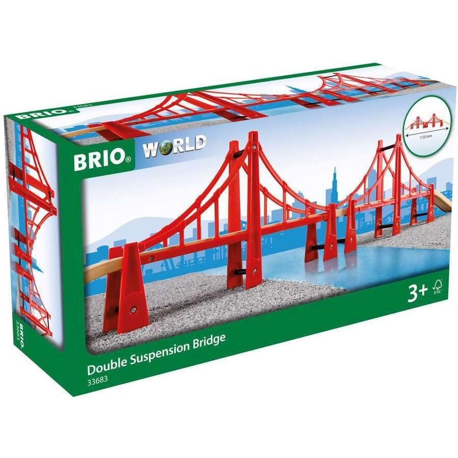 BRIO World - 33683 Double Suspension Bridge | Toy Train Set Accessory for Kids & Toddlers Age 3 and Up