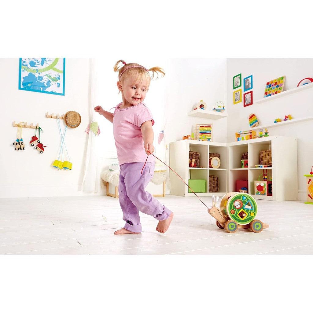 Award Winning Hape Walk-A-Long Snail Toddler Wooden Pull Toy