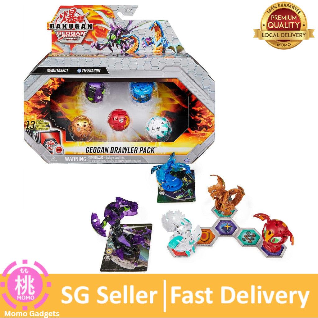 Bakugan Geogan Brawler 5-Pack,Exclusive Mutasect and Viperagon Geogan and 3 Collectible Action Figures,Kids Toys for Boy