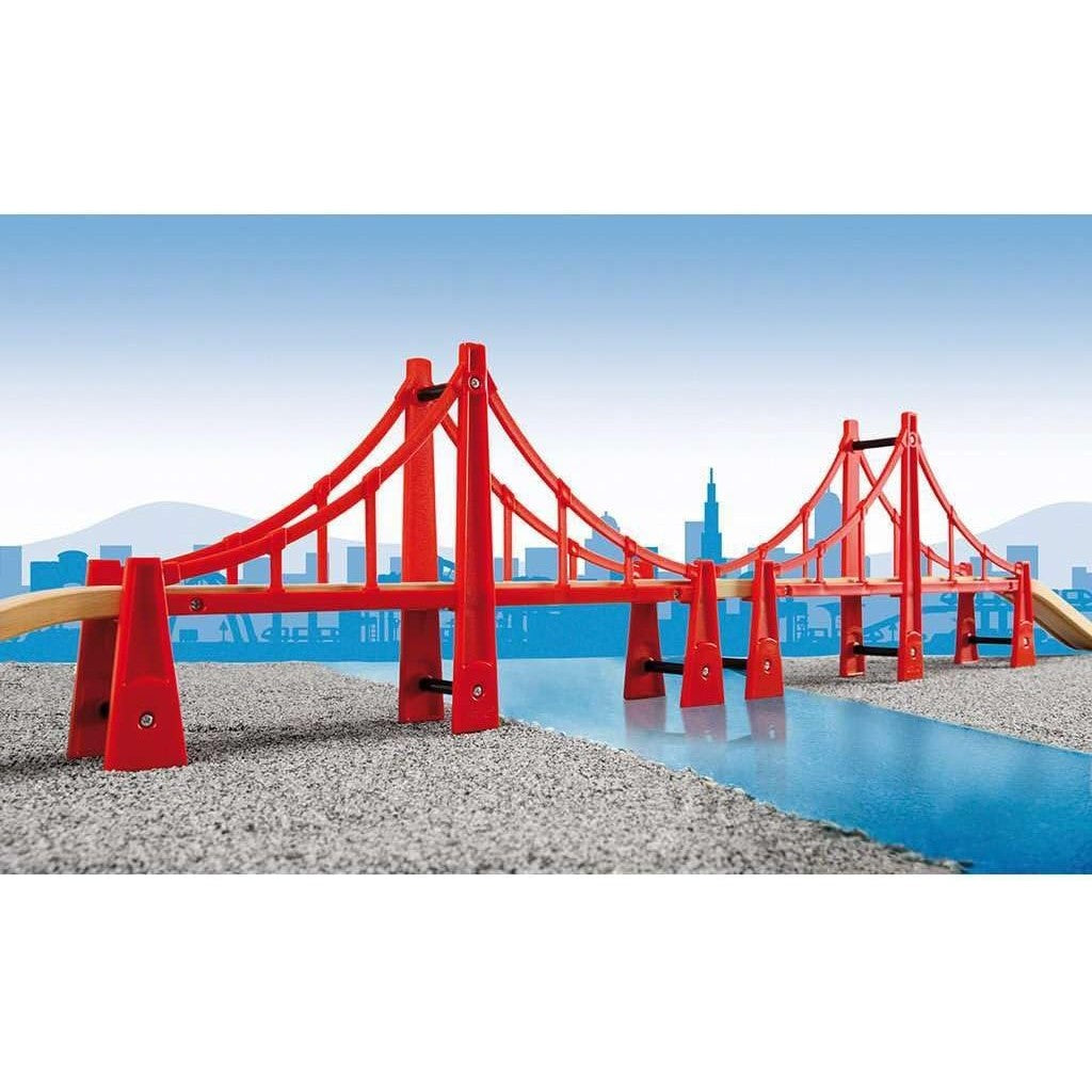 BRIO World - 33683 Double Suspension Bridge | Toy Train Set Accessory for Kids & Toddlers Age 3 and Up