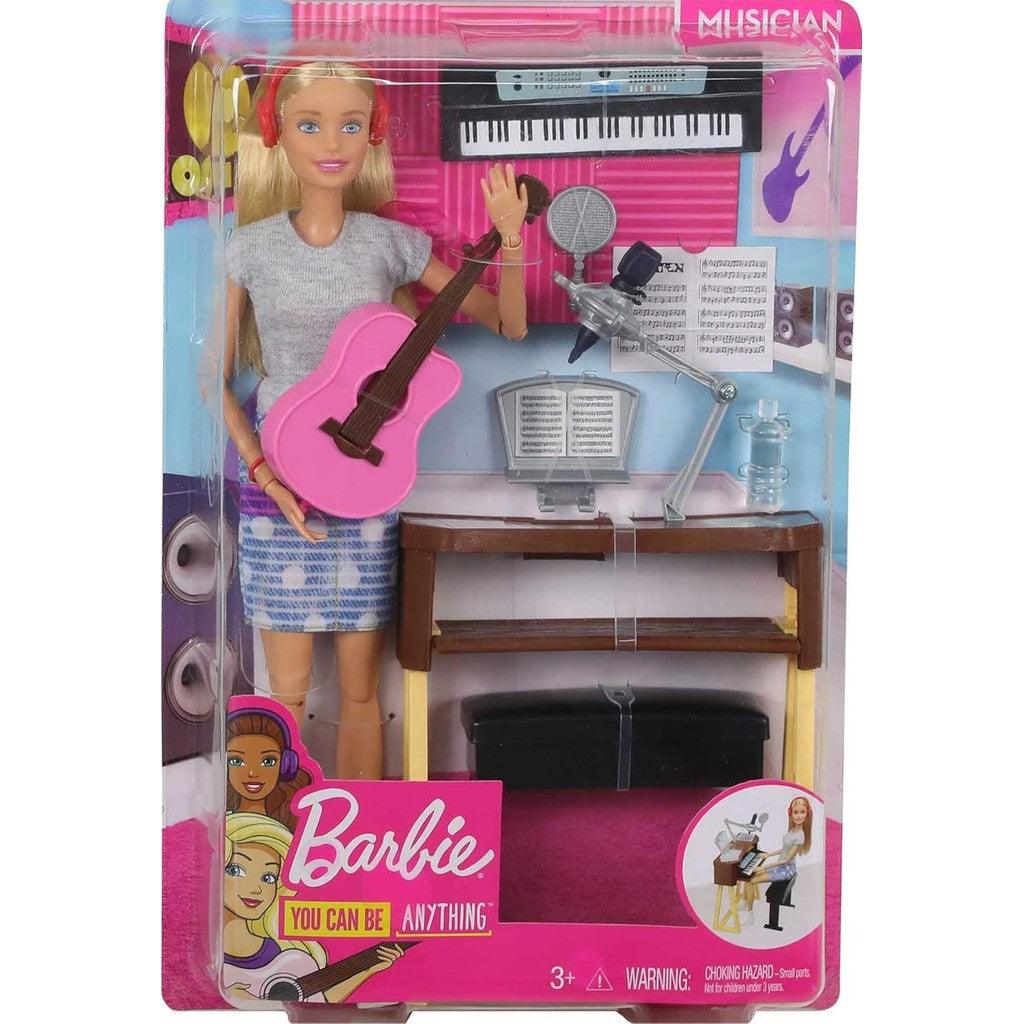 Barbie Musician Doll & Accessories, Music-Themed Playset with Guitar, Keyboard, 2 Mics & More, Blonde Doll