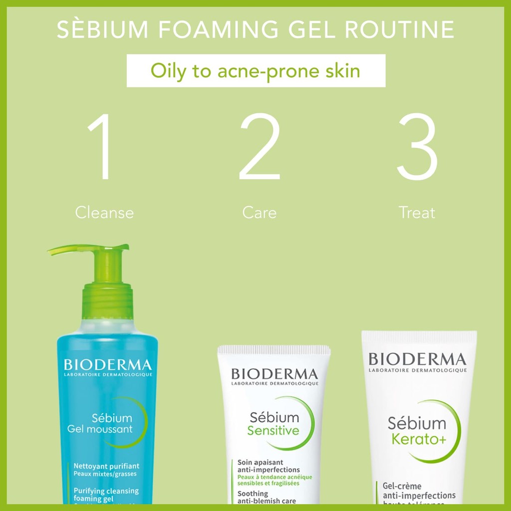 Bioderma Face Cleanser - Makeup Removing Cleanser - Skin Purifying - Face Wash for Combination to Oily Skin