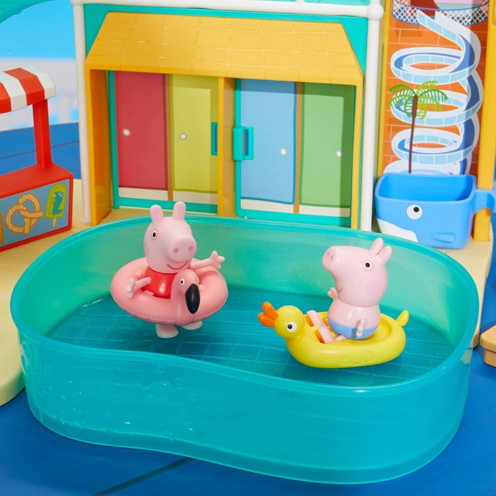 Peppa Pig Toys Peppa's Waterpark Playset, Peppa Pig Playset with 2 Peppa Pig Figures, Preschool Toys for 3 Year Old