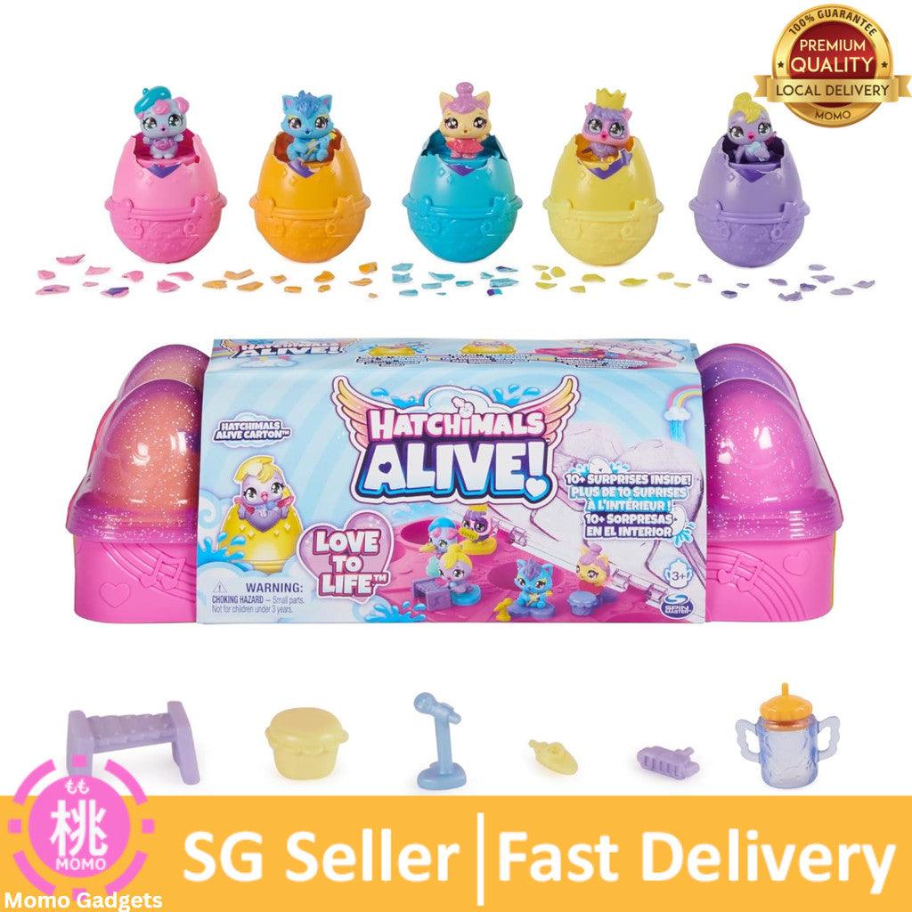 Hatchimals Alive, Egg Carton Toy with 5 Mini Figures in Self-Hatching Eggs, 11 Accessories/10 Accessories