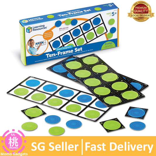 Learning Resources Giant Magnetic Ten Frame Set, Set of 4, Ages 5+, Classroom Math Set, Magnetic Whiteboard Set